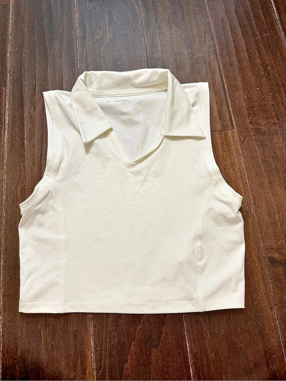 InAction White Collared Tank Top Like New